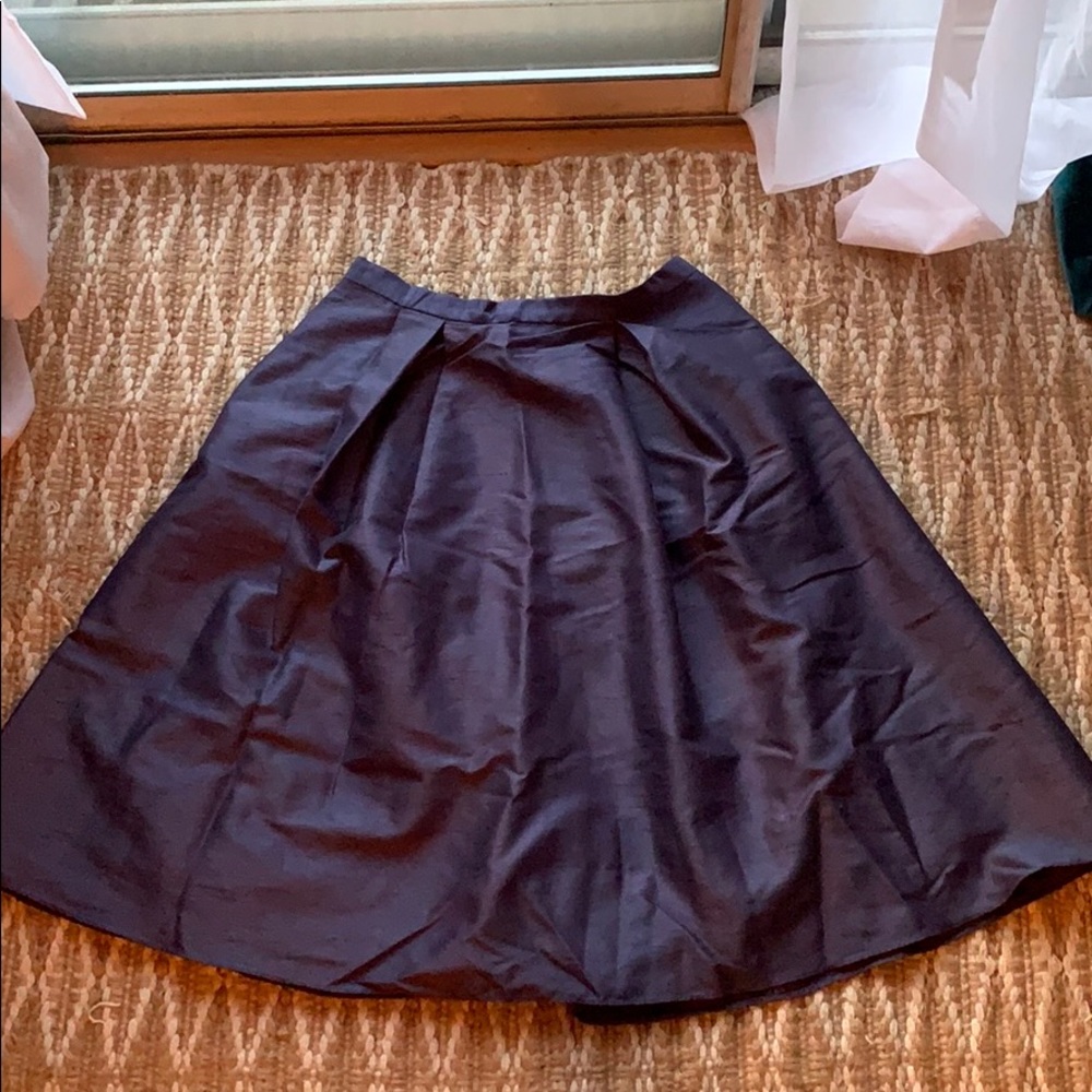 Adrianna Papell chambray look pleated skirt